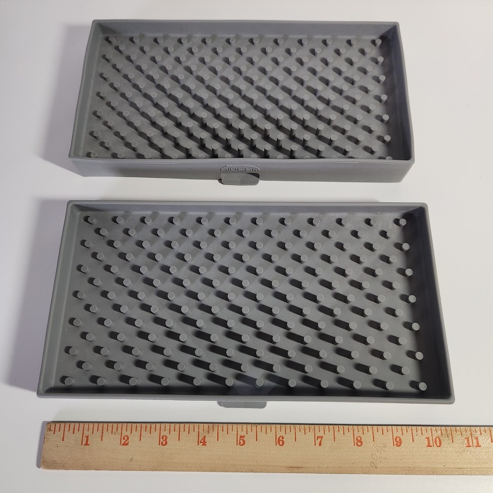 Nuborn Silicone Bottle Drying Tray Rack –‎ Gray Peg Design, Set of 2, 11.5" x 6"